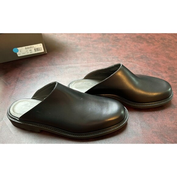 Robert Clergerie Men's Leather Slip-On Shoe Clog Black Luxury Paris mule  $650 - Picture 7 of 9